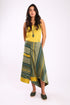 Pant skirt in striped jacquard cotton blend
